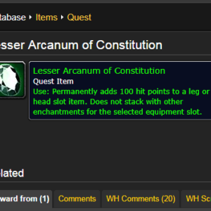 Lesser Arcanum of Constitution