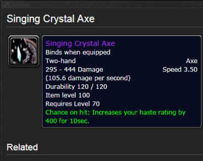 Singing Crystal Axe