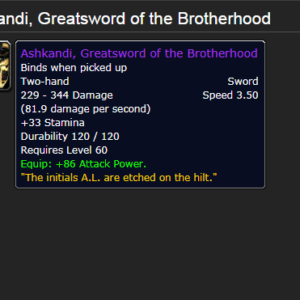Ashkandi, Greatsword of the Brotherhood