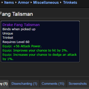 Drake Fang Talisman